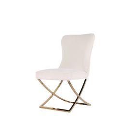 ANDRIA EETKAMERSTOEL GOUD | BEIGE STOF MJ11-1