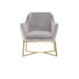 FOGGIA FAUTEUIL GOUD | LICHTGRIJS STOF MJ11-67