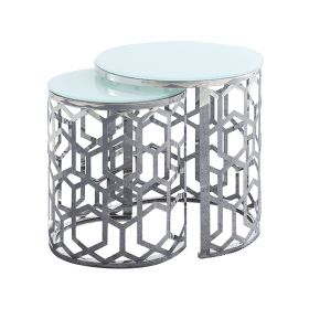 PALERMO BIJZETTAFEL | Ø50X55CM WIT 2-DELIG