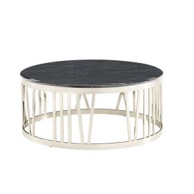 ROMA SALONTAFEL | Ø100X42 CM ZWART MARMER 1022