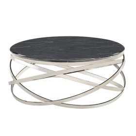TRENTO SALONTAFEL | Ø100X42CM ZWART MARMER 1022