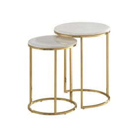 BOLOGNA BIJZETTAFEL GOUD 45*58CM MARMER 928  2-DLG