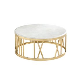 ROMA SALONTAFEL GOUD | Ø100X42 CM MARMER 928