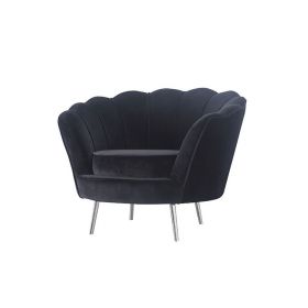BERGAMO FAUTEUIL | MAT ZWART STOF VELU99A