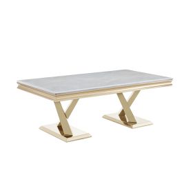 FERRARA COFFEE TABLE GOLD | 130X70X45 CM MARBLE 928