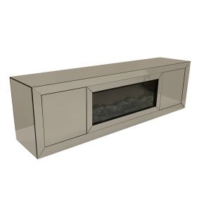 GEMINI TV  FURNITURE / AMBIENT FIREP | 180X45X55 CM SEPIA
