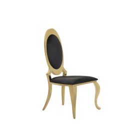 GENOVA DINING CHAIR GOLD | MAT BLACK FABRIC VELU99A