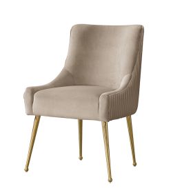 ARONA DINING CHAIR GOLD | TAUPE FABRIC MJ11-8