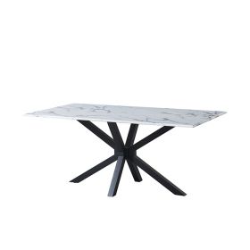 TERNI EETTAFEL MAT ZWART | 180X100X76 CM MARMER 757-1