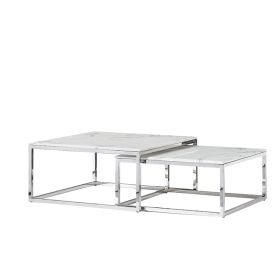 GENUA COFFEE TABLE | 90X90X42 CM  MARMER  2-PIECE