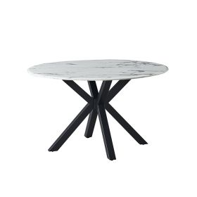 TERNI EETTAFEL MAT ZWART | Ø130X76 CM MARMER 757-1