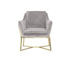 FOGGIA FAUTEUIL GOUD | LICHTGRIJS STOF MJ11-67