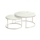 MESSINA SALONTAFEL | Ø80X42 CM MARMER 757  2-DELIG
