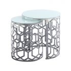 PALERMO BIJZETTAFEL | Ø50X55CM WIT 2-DELIG