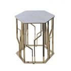 TARANTO BIJZETTAFEL GOUD | 55X50X55 CM MARMER 928