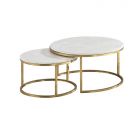 MESSINA SALONTAFEL GOUD | 80*42CM MARMER 928  2-DELIG