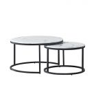 MESSINA COFFEE TABLE MATT BLACK | Ø80X42 CM  MARMER  2-PIECE
