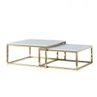 GENUA COFFEE TABLE GOLD | 90X90X42 CM  MARMER 928 2-PIECE