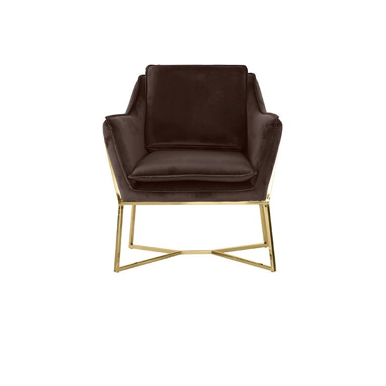 FOGGIA ARMCHAIR GOLD | BROWN FABRIC MJ11-82