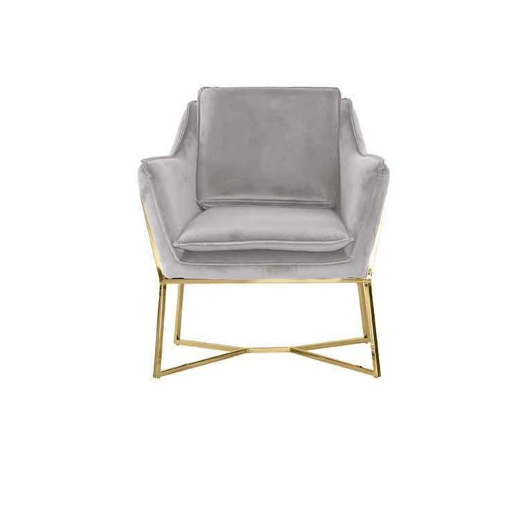 FOGGIA ARMCHAIR GOLD | LIGHT GREY FABRIC MJ11-67