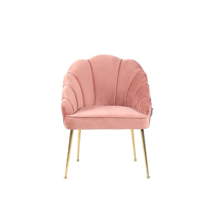 EMILLIA DINNER CHAIR GOLD | PINK FABRIC MJ11-34