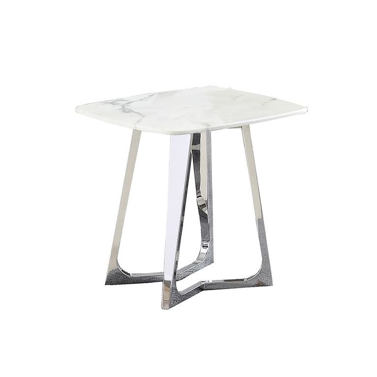 BARI BIJZETTAFEL  50*50*55CM MARMER 757-1