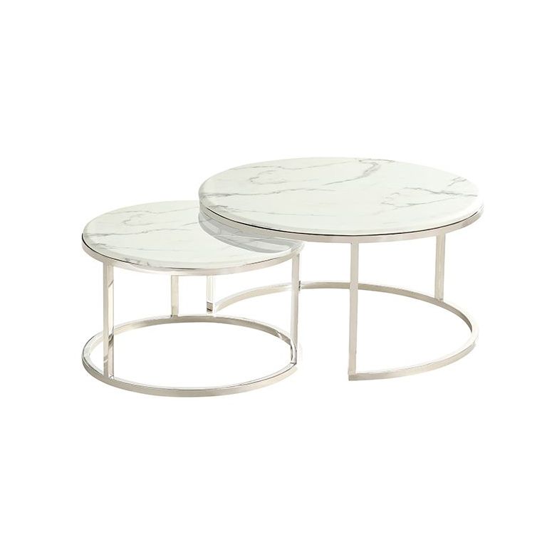 MESSINA SALONTAFEL | Ø80X42 CM MARMER 757-1  2-DELIG