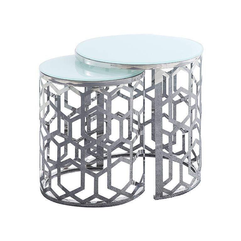 PALERMO BIJZETTAFEL | Ø50X55CM WIT 2-DELIG