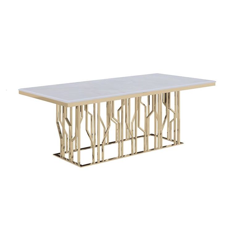 TARANTO DINNER TABLE GOLD | 180X90X76 CM MARBLE 928