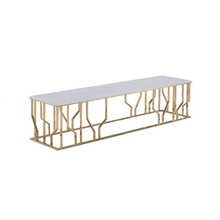 TARANTO TV STAND GOLD | 180X45X42 CM MARBLE 928