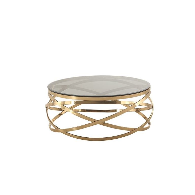 TRENTO COFFEE TABLE GOLD | Ø100X42 CM GREY