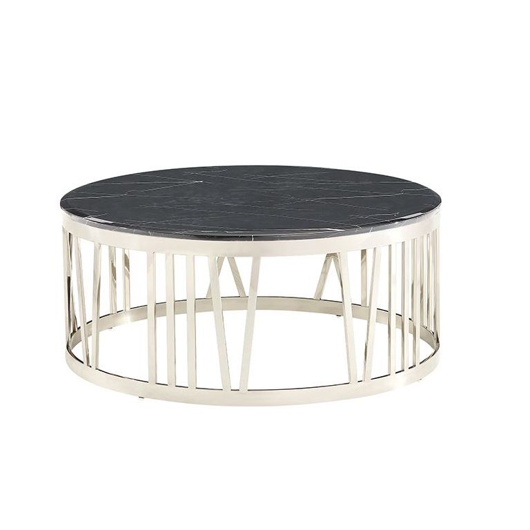 ROMA COFFEE TABLE | Ø100X42CM BLACK MARBLE 1022