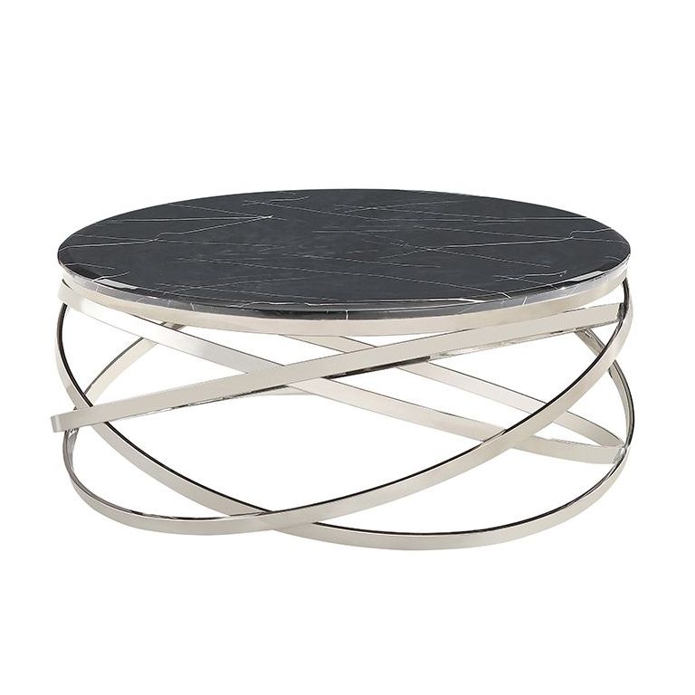 TRENTO SALONTAFEL | Ø100X42 CM ZWART MARMER 1022