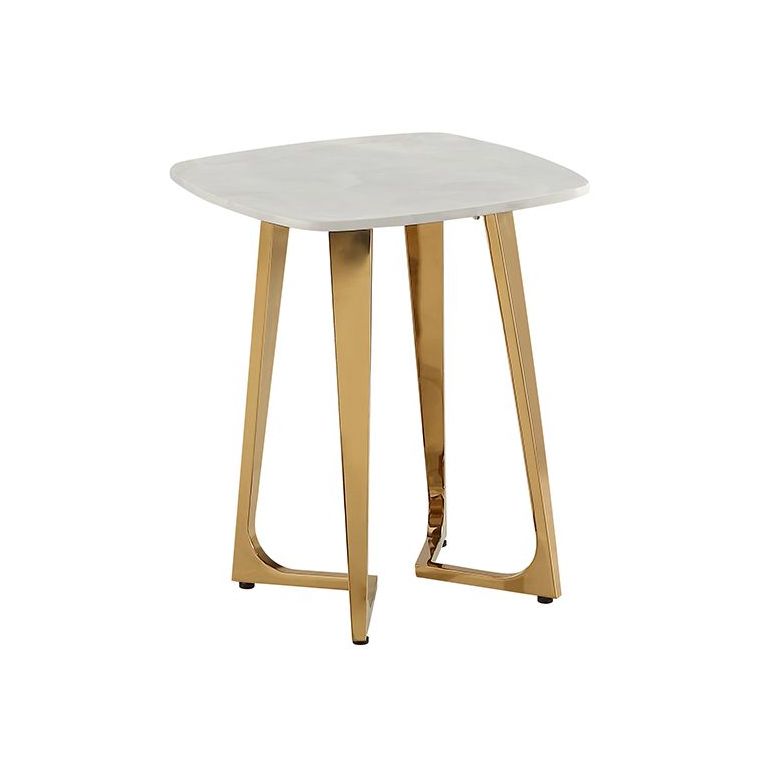 BARI BIJZETTAFEL GOUD | 50X50X55 CM MARMER 928