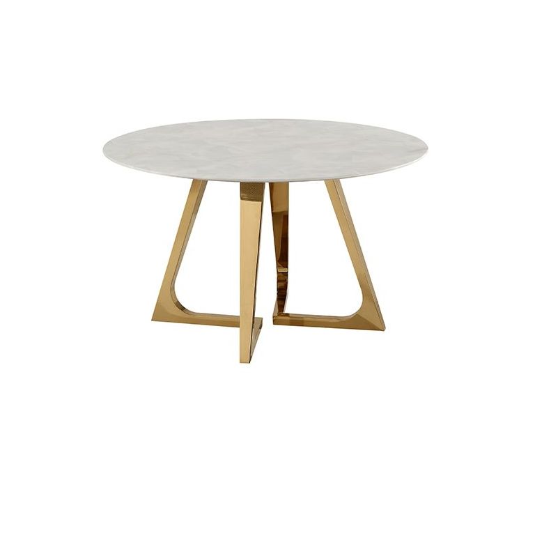 BARI EETTAFEL GOUD | Ø130X76 CM MARMER 928