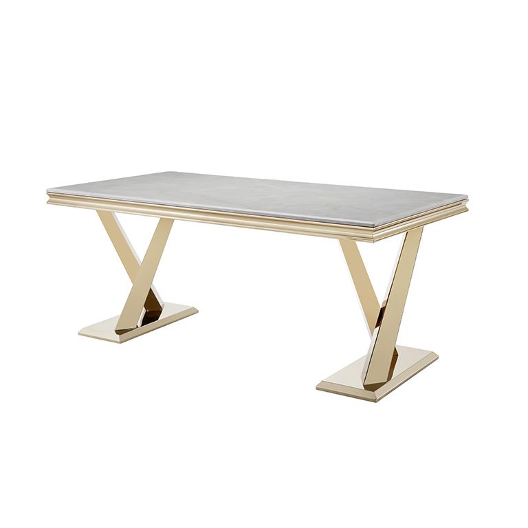 FERRARA DINNER TABLE GOLD | 180X90X76 CM MARBLE 928