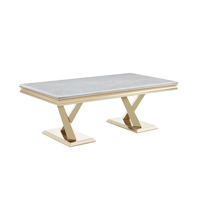 FERRARA COFFEE TABLE GOLD | 130X70X45 CM MARBLE 928
