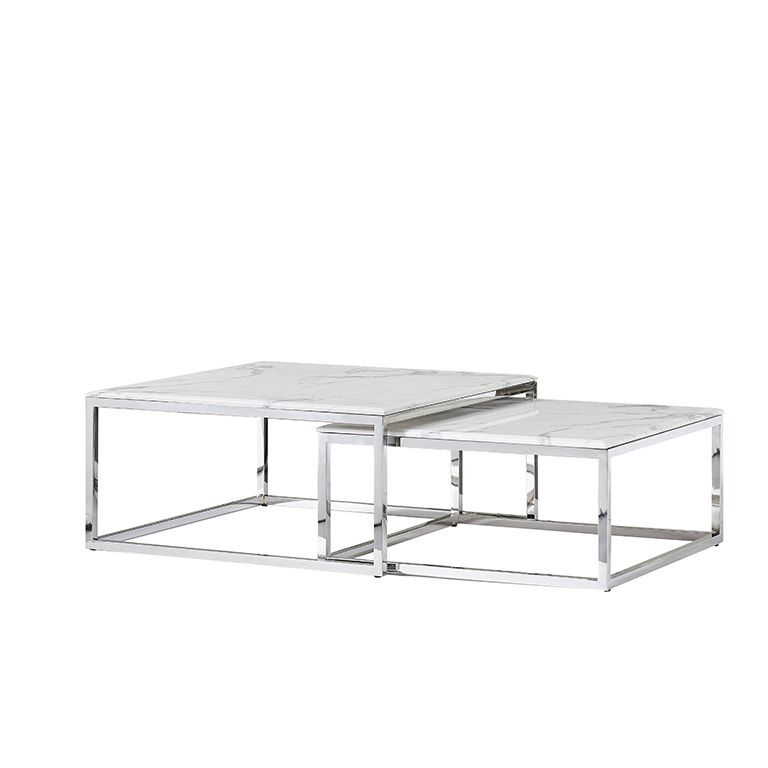 GENUA COFFEE TABLE | 90X90X42 CM  MARMER  2-PIECE
