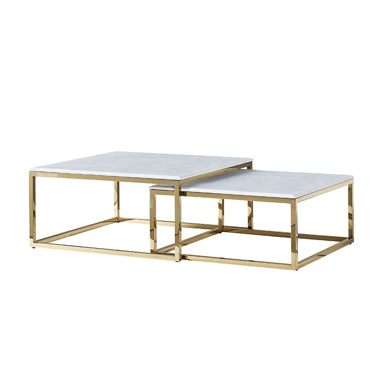 GENUA SALONTAFEL GOUD | 90X90X42 CM MARMER 928 2-DELIG