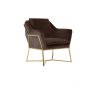 FOGGIA ARMCHAIR GOLD | BROWN FABRIC MJ11-82