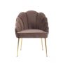 EMILLIA DINNER CHAIR GOLD | BROWN FABRIC MJ11-82