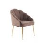 EMILLIA DINNER CHAIR GOLD | BROWN FABRIC MJ11-82