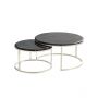 MESSINA COFFEE TABLE | Ø80X42 CM  BLACK MARBLE 1022 2-PIECE