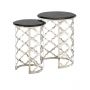 FORLI SIDE TABLE | Ø50X55 CM BLACK MARBLE 1022  2-PIECE