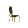 GENOVA DINING CHAIR GOLD | MAT BLACK FABRIC VELU99A