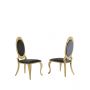 GENOVA DINING CHAIR GOLD | MAT BLACK FABRIC VELU99A