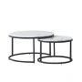 MESSINA COFFEE TABLE MATT BLACK | Ø80X42 CM  MARMER  2-PIECE