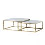 GENUA SALONTAFEL GOUD | 90X90X42 CM MARMER 928 2-DELIG