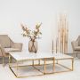 GENUA COFFEE TABLE GOLD | 90X90X42 CM  MARMER 928 2-PIECE