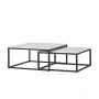 GENUA COFFEE TABLE MATT BLACK | 90X90X42 CM  MARMER  2-PIECE